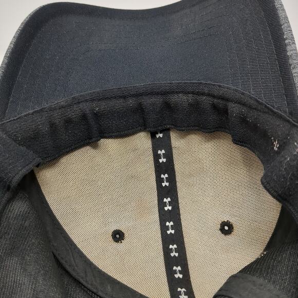 Under Armour Fitted Baseball Cap Gray XL Embroidered Vented Holes 6 Panel - Picture 8 of 9